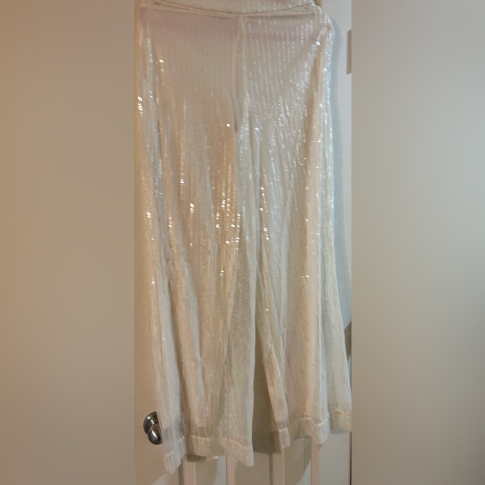 House of Harlow 1960 Ivory Sequin Pants Size 4